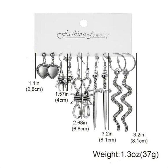 HEART Spider sword Slipknot snake earring bundle - Picture 4 of 4